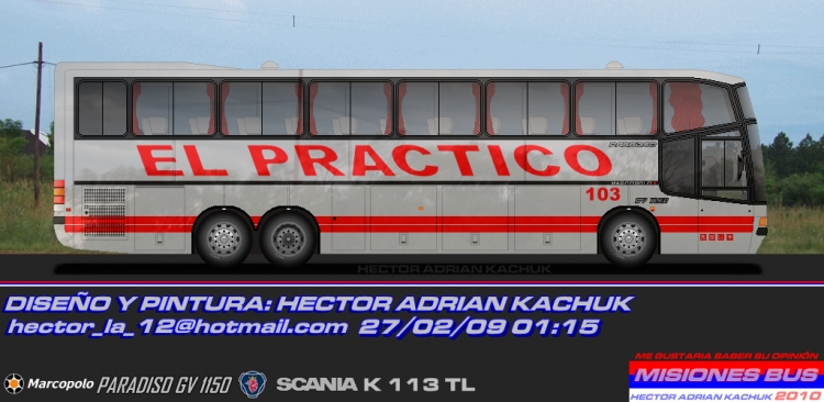 Marcopolo Paradiso GV 1150 (en Argentina) - EL PRACTICO 103
MARCOPOLO PARADISO GV 1150 SCANIA K113 TL
Palabras clave: MARCOPOLO PARADISO GV 1150 SCANIA K113 TL