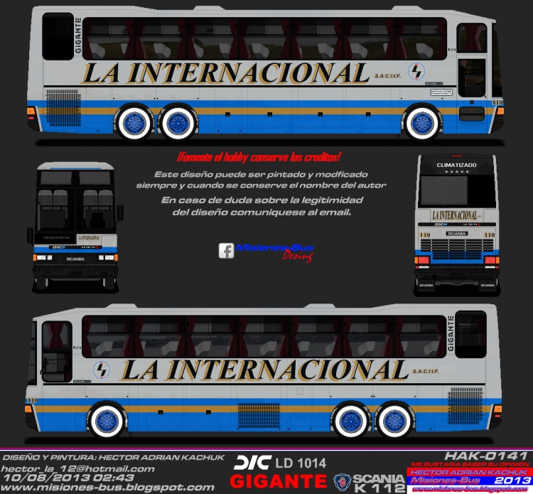 LA INTERACIONAL 110
DIC LD 10-14 GIGANTE SCANIA K112
Palabras clave: DIC LD 10-14 GIGANTE SCANIA K112