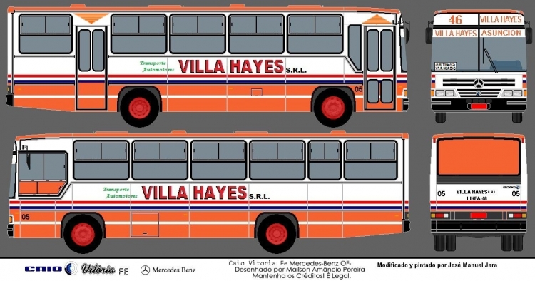 Mercedes-Benz OF 1315 - Caio Vitoria Fe (para Paraguay) - Villa Hayes
Diseño y corte de pintura

