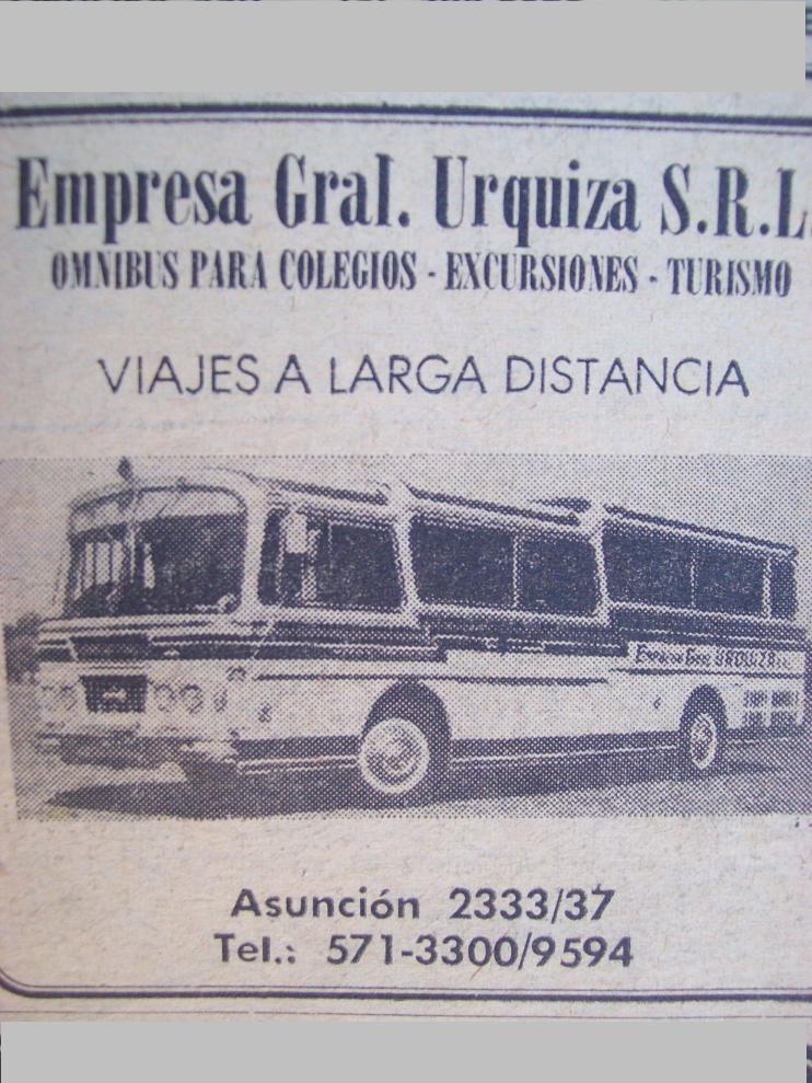 EMPRESA GENERAL URQUIZA SRL
Imagen diario Clarin 28-11-73
suplemneto transporte
Palabras clave: VIEJAS