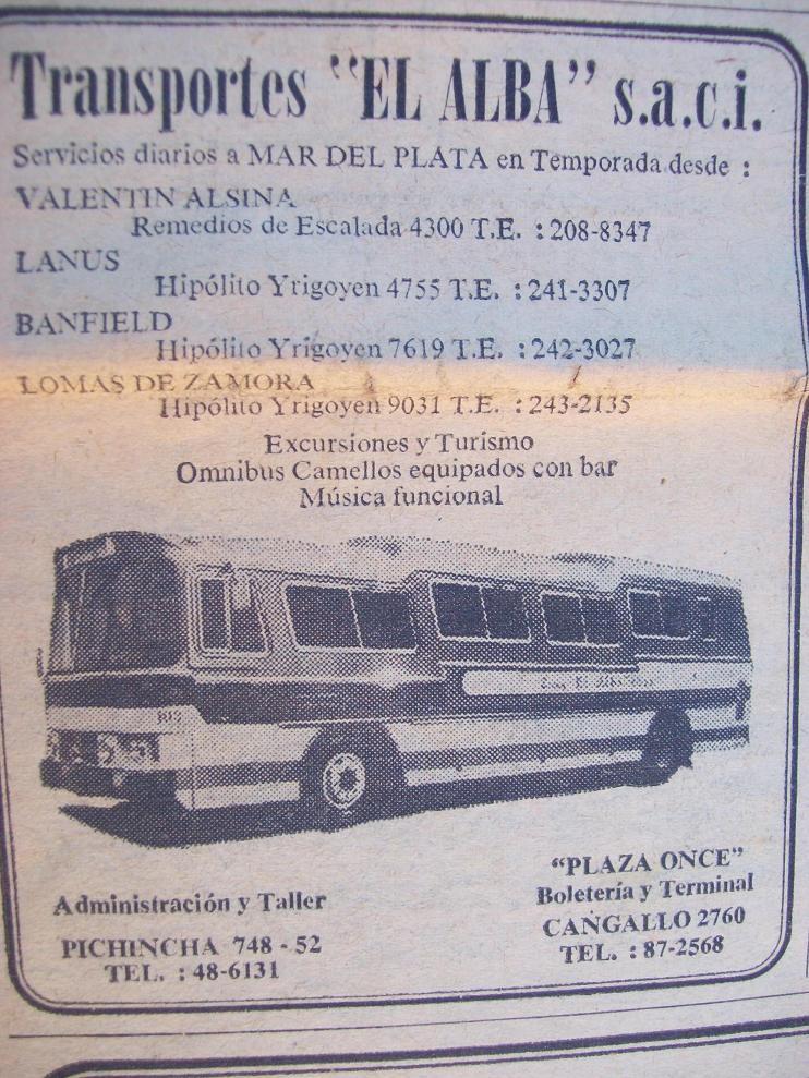 TRANSPORTES EL ALBA
Fotografía publicada en diario: Clarín
Palabras clave: VIEJAS