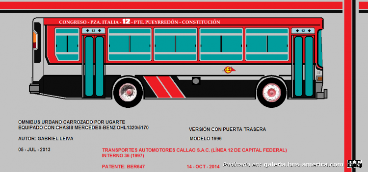 Mercedes-Benz OHL 1320 - Ugarte - Callao
BER 647
Línea 12 - Interno 36
DIBUJO DE MI AUTORÍA
Palabras clave: UGARTE MERCEDES BENZ OH OHL 1320 CALLAO LINEA 12