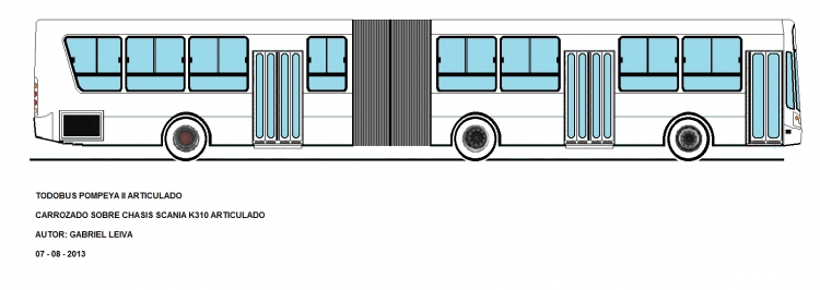 Scania K 310 (Articulado) - Todo Bus
DIBUJO REALIZADO POR MI, EN BLANCO (ARTICULADO TIPO DOTA)
Palabras clave: TODOBUS POMPEYA SCANIA K310 ARTICULADO