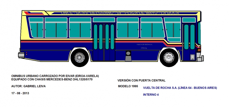 Mercedes-Benz OHL 1320 - Ei-Var - Vuelta De Rocha
EL VIEJO INTERNO 4
DEDICADO A FERNANDO CARNEVALE, JUAN CORRECHER, 
TRUKU GAMBADIEZ Y SERGIO AMEIJEIRAS
Palabras clave: EIVAR   MERCEDES-BENZ   OHL1320   VUELTA DE ROCHA  LINEA   64    4 