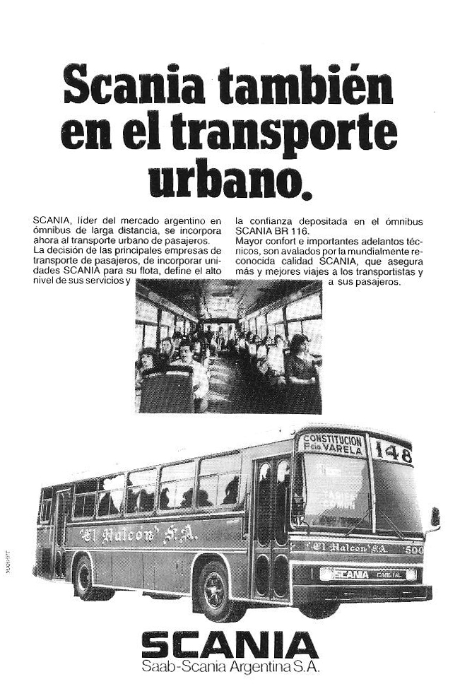 Publicidad Scania BR 116 urbano
Publidad de Saab Scania
