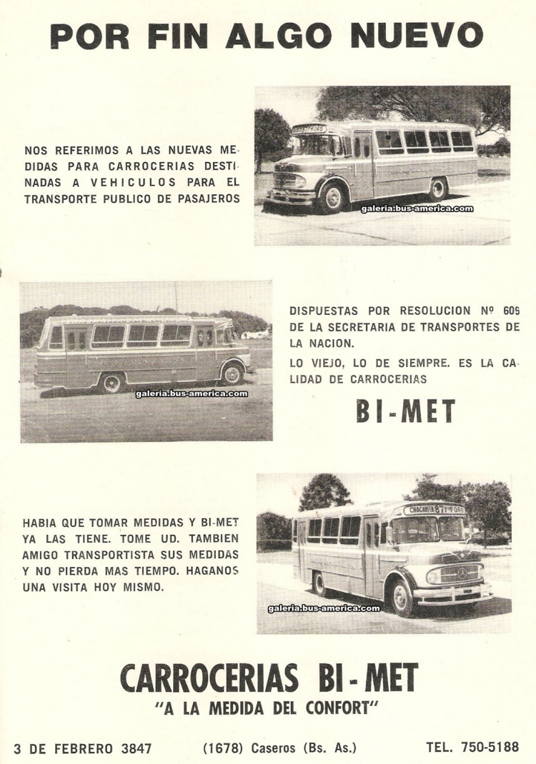 Publicidad Bi-Met
Mercedes-Benz LO 1114 - Línea 87
Cía. de Transportes La Argentina S.A.
