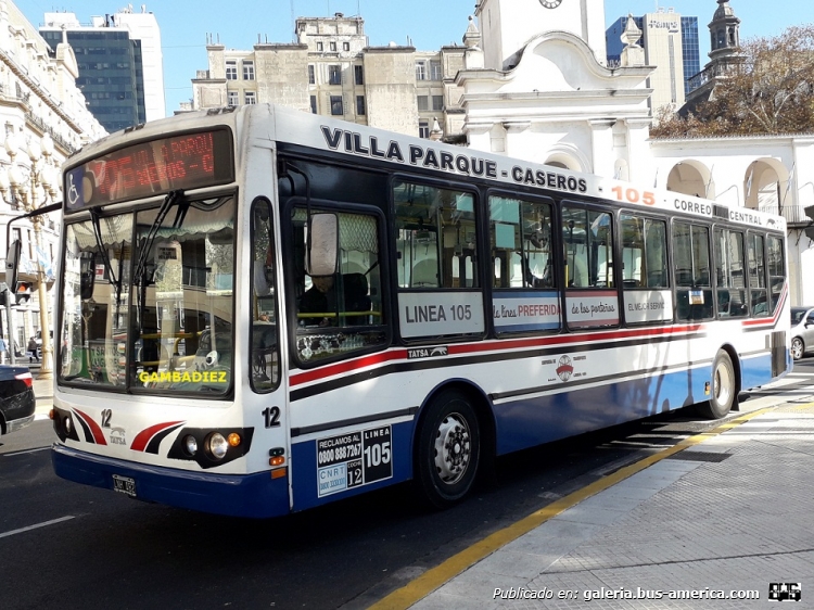 T.A.T.S.A. - Puma D 12 - Transportes América
LNH 482
Línea 105 (Buenos Aires) - Interno 12

Foto: "Truku" Gambadiez
Colección: Charly Souto
Palabras clave: Transportes América - Interno 12