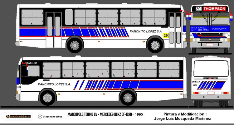 Mercedes-Benz OF 1318 - MArcopolo Torino GV (en Paraguay) - Linea 29 , Panchito Lopez
Pintura y Modificacion: Jorge Luis Mosqueda
Palabras clave: MB