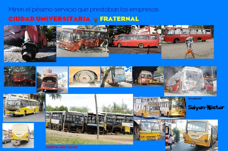 Caio & Marcopolo (en Paraguay) - Buses Chatarras de las desaparecidas Líneas 33 y 45
Fuente: ABC Color
Recopilación: Néstor "Saiyan" Torres
Palabras clave: linea 33 y 45