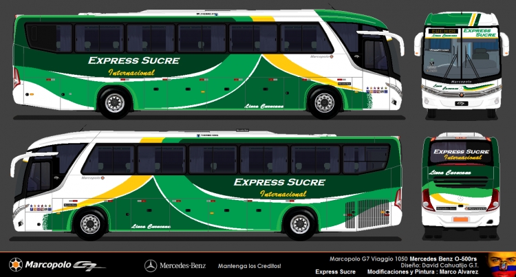 Marcopolo Viaggio 1050 G7 (para Ecuador) - Express Sucre
Mercedes Benz O-500rs pintado por mi persona
