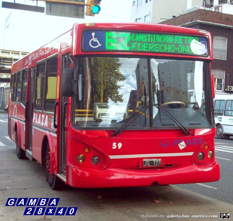 T.A.T.S.A. - Puma D 10.5 - Plaza
JSL 727
Línea 62 - Interno 59
Extraña patente tiene este coche

Colección: Gamba 28x40
Palabras clave: Gamba / 62