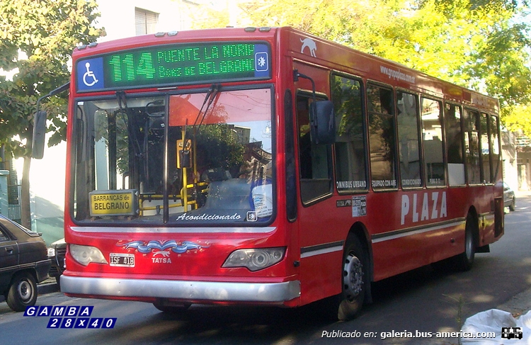 T.A.T.S.A. - Puma D 12 - Plaza
ISF 418
Línea 114 - Interno 1211
Da gusto ver este coche, prolijo y hasta con filetes

Colección: Gamba 28x40
Palabras clave: Gamba / 114