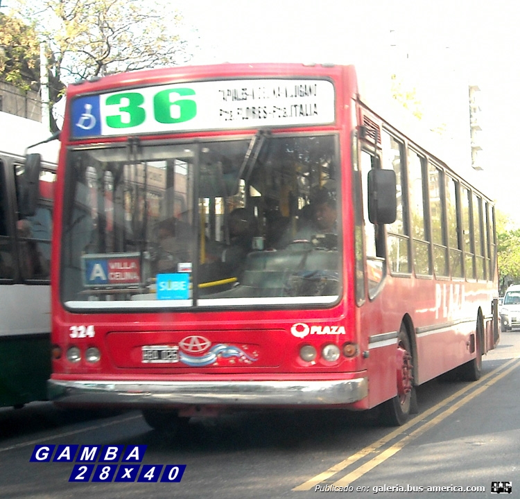T.A.T.S.A. - Puma D 12 - Plaza
HBA 025
Línea 36 - Interno 324
Coche que fue de E.S.I.S.A.

Colección: Gamba 28x40
Palabras clave: Gamba / 36