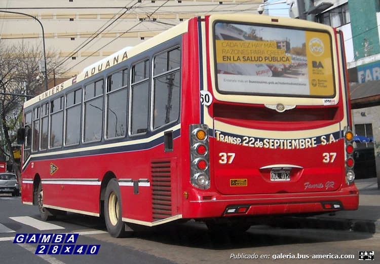 Mercedes-Benz OH 1618 L - La Favorita - 22 De Setiembre
OUL 012
Línea 2 - Interno 37
No hay caso, el letrista de La Favorita piensa igual que yo, Septiembre, se escribe con "P"

Colección: Gamba 28x40

http://galeria.bus-america.com/displayimage.php?pid=37442
Palabras clave: Gamba / 2
