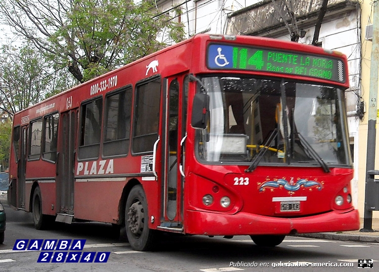 T.A.T.S.A. - Puma D 12 - Plaza
GYB 143
Línea 114 - Interno 223
Las cosas increíbles de Plaza, al mismo coche lo subí hace menos de un mes, pero prestando servicio en la 141, línea a la que corresponde el número de interno

Colección: Gamba 28x40

http://galeria.bus-america.com/displayimage.php?pid=37663
Palabras clave: Gamba / 114