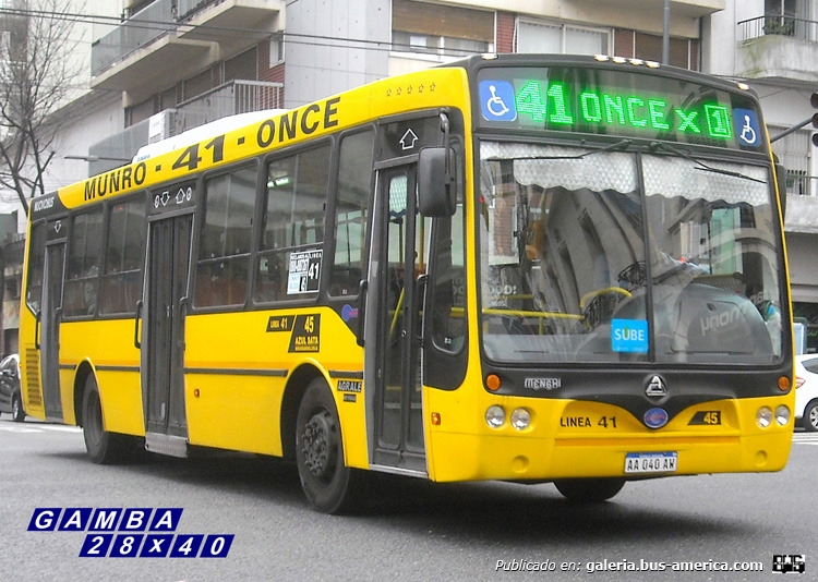Agrale MT 17.0 LE - Nuovobus - Azul
AA 040 AW
Línea 41 - Interno 45
Parece que éste chasis ha sido aceptado de buen grado por la empresa

Colección: Gamba 28x40
Palabras clave: Gamba / 41