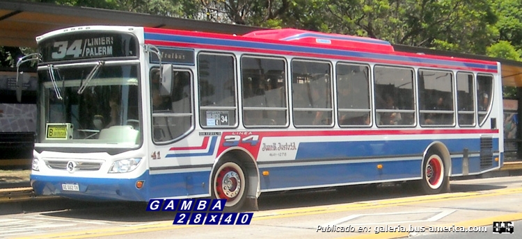 Mercedes-Benz OH 1721 L-SB - Italbus Tropea Ital 84-16 - Juan B. Justo
AE 082 TX

Línea 34 (Buenos Aires) - Interno 41
Flamante unidad, en los últimos días entraron varios coches 0 km

Fotografía: Gamba 28x40
Palabras clave: Gamba / 34