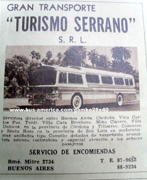 Gran Transporte Turismo Serrano - Cametal
Publicidad de la empresa de larga distancia
Colección J Arcuri - A A Deluca
Palabras clave: Gamba/ Serr