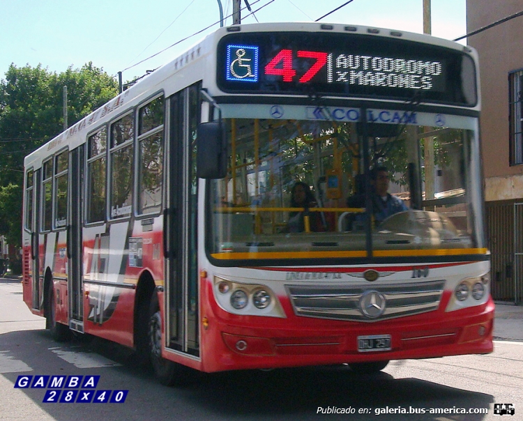 Mercedes-Benz OH 1718 L - La Favorita - M.O. 47
OHJ 297
Línea 47 - Interno 160
Última incorporación, un Favorito GR II
Tiene grandes números de la línea en laterales y cola, en material vinílico plateado, de dudoso gusto

Colección: Gamba 28x40

http://galeria.bus-america.com/displayimage.php?pid=36773
http://galeria.bus-america.com/displayimage.php?pid=37877
Palabras clave: Gamba / 47