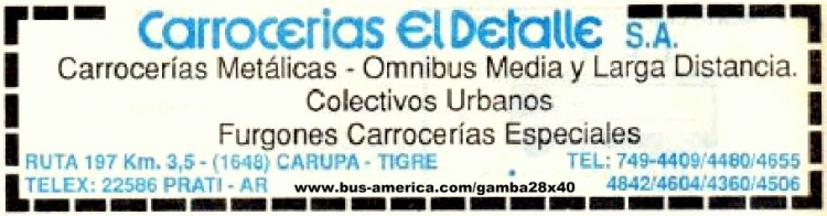 Publicidad de Carrocerías El Detalle
Palabras clave: Gamba / Det