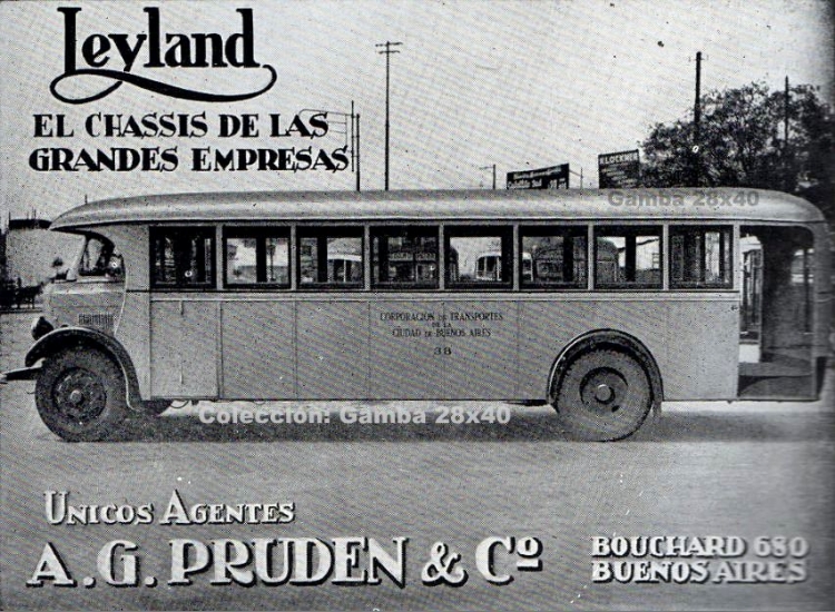 A.G. Pruden & C° (Representante Leyland en Argentina) - Publicidad
Publicidad del representante, en Argentina, para la
comercialización de la marca Leyland
Año 1940
Palabras clave: Gamba / Pruden