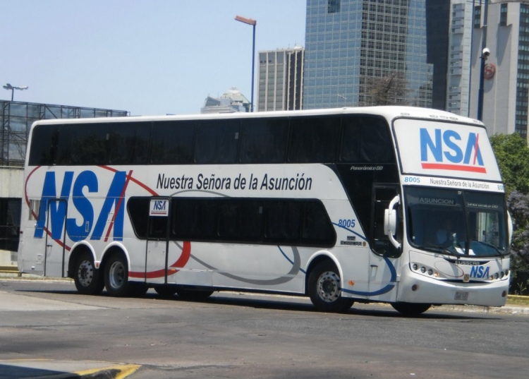 Scania K380 - Busscar PanorâmicoDD (para Paraguay) - NSA Nuestra Señora de La Asunción 8005
BBB-193

N.S.A. unidad 8005

Llegando para embarcar hacia La Asunción (Circulando en Argentina)
Palabras clave: Scania Busscar Internacional