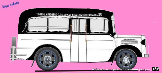 Linea 38  British Bedford 1935 Carrocera ICA  DIBUJO
