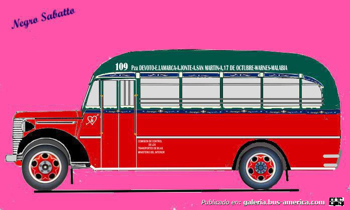 Linea 109 Empresa 9 de Julio   Chevrolet 1939   Carrocería Martin  Interno 6

