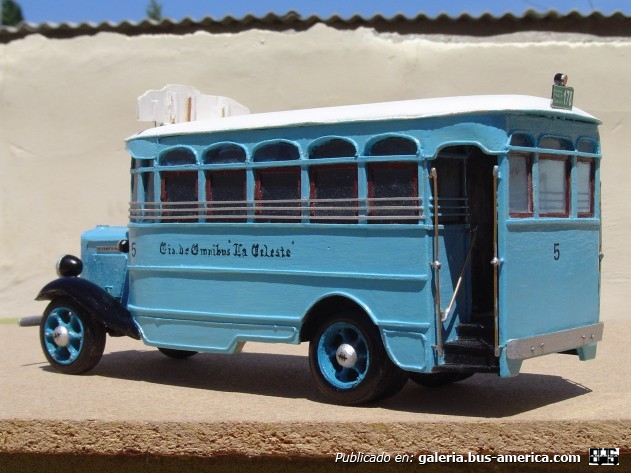 Linea 23 La Celeste Internacional 1935 Carrocería Vacaro Maqueta de mi autoría.
