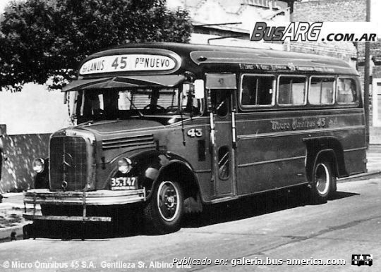 1  Linea 45 S.A. M.B.L.312 año 1958 Carrocería  Luna. Interno 43 foto de Busarg
