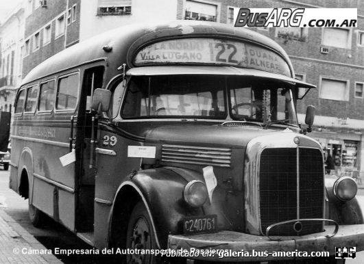 Linea 122 Emp. Quirno Costa M.B.L312  año 1963 a 64 Carrocería Favorita Interno 29 Foto de Busarg
