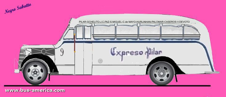 Chevrolet 1938 - Gnecco - Expreso Pilar
Linea 141 (Prov. Buenos Aires), interno 5
