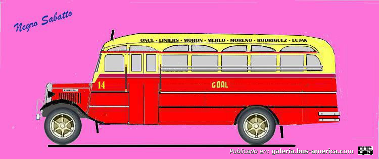 3  Linea 2 G.O.A.l. Grandes Omnibus a Lujan Federal 1935 Carroceriria Gnecco Interno 14 
