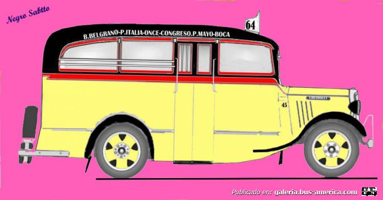Chevrolet 1934 - Gonella Puletti - Línea 64
Línea 64 (Buenos Aires), interno 45
