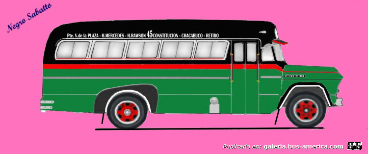  Linea 45 Ex Linea 24 Chevrolet 1957 Carrocería el Expreso  DIBUJO
