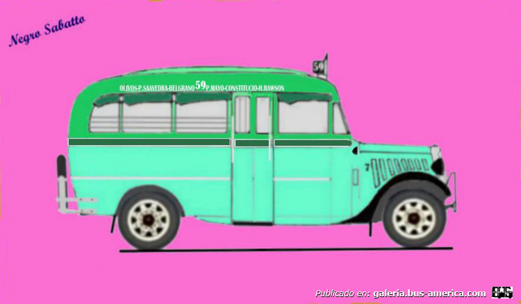 ----Linea 59 Ex Linea 4  M.O. Ciudad de Buenos Aires Reo 1935 Carrocería Gnecco  Interno 7
