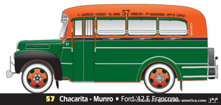 Linea 57 Ex Linea 9 Ford 1942 Carrocería Fortunato Francone Dibujo de Aníbal Tramonte Interno 17
