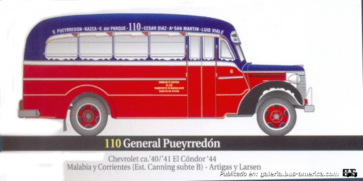 10  Lin.110 Emp.Gral Pueyrredon Chevrolet  1940 C.El Condor DIBUJO
