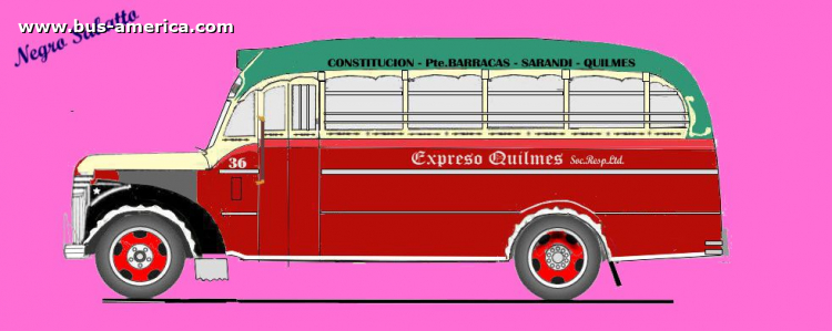 Chevrolet 1946 - La Paz - Expreso Quilmes
[url=https://bus-america.com/galeria/displayimage.php?pid=60492]https://bus-america.com/galeria/displayimage.php?pid=60492[/url]

Línea 8 (Buenos Aires), interno 36
