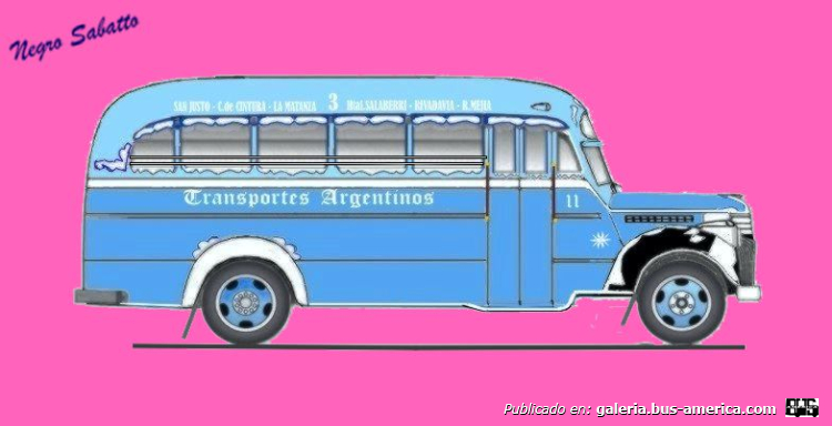 Chevrolet 1941 - La Favorita - Transporte Argentino 
[url=https://bus-america.com/galeria/displayimage.php?pid=63553]https://bus-america.com/galeria/displayimage.php?pid=63553[/url]

Linea 3 (Pdo.La Matanza), interno 11
