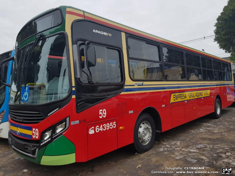 Mercedes-Benz OF 1721 - CAIO Apache Vip (en Paraguay) - Gral. Aquino
[url=https://bus-america.com/galeria/displayimage.php?pid=51673]https://bus-america.com/galeria/displayimage.php?pid=51673[/url]

Línea 28 (Asunción), interno 59

Fotografía y gentileza: CETRAPAN


Archivo originalmente posteado en junio/julio 2018 
