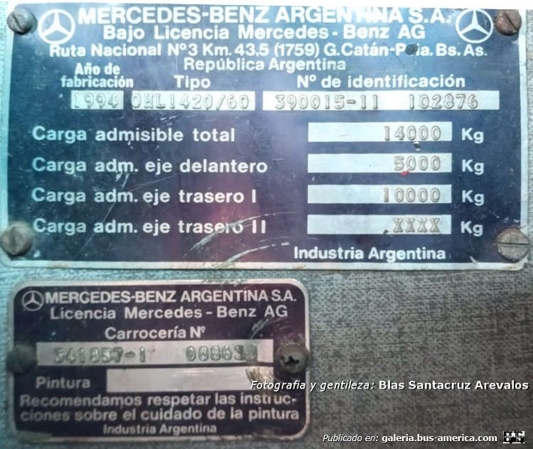 Mercedes-Benz OHL 1420 - Cametal Jumbus II (en Paraguay) - Victoria de Boqueron
NAA 838
[url=https://bus-america.com/galeria/displayimage.php?pid=65851]https://bus-america.com/galeria/displayimage.php?pid=65851[/url]
[url=https://bus-america.com/galeria/displayimage.php?pid=65852]https://bus-america.com/galeria/displayimage.php?pid=65852[/url]

Victoria de Boqueron, unidad 02 [2021-2024...]
Boqueron [¿?-2019]

Fotografía y gentileza: Blas Santacruz Arevalos

(Vista interior de la unidad)
