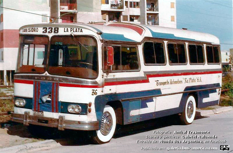 Ford B 600 frontalizado - Oncecar - T.A.La Plata
B.1355951

Línea 338 (Prov.Buenos Aires), interno 36

Fotografía: Anibal Trasmonte
Scaneo y gentileza: Gabriel Maluende
Extraído de: [url=https://www.facebook.com/photo?fbid=898043145700298&set=pb.100064838614535.-2207520000]Mundo Bus Argentina[/url], en facebook 
