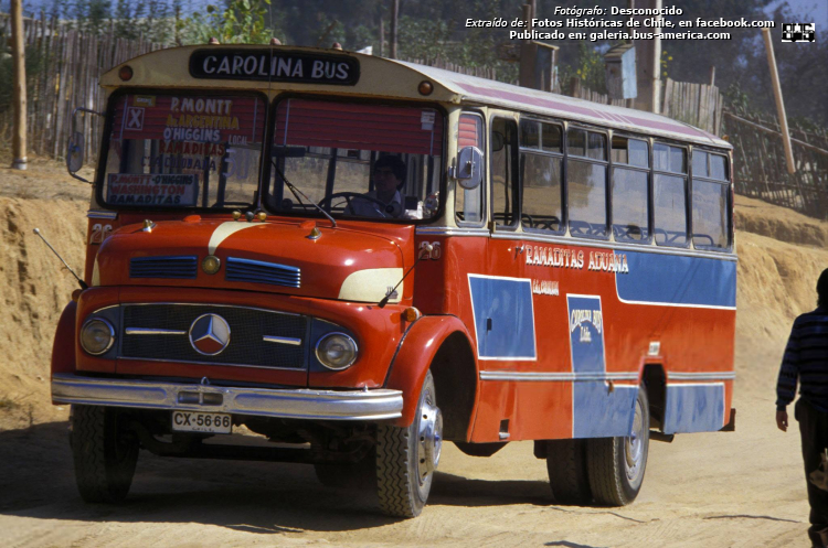 Mercedes-Benz LO 1114 - SEG - Carolina Bus
CX-56-66

Línea X (Valparaíso), unidad 26

Fotografo: ¿?
Gentileza: ASF de Fotos Históricas de Chile
Extraído de: [url=https://www.facebook.com/FotosHistoricasDeChile/photos/a.209224165897991/1353899358097127]Fotos Historicas de Chile, en facebook[/url]



Archivo originalmente posteado en mayo de 2018
