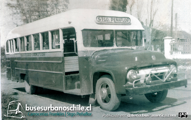 Ford B 600 - Franklin - Stgo. Penaflor
Fotógrafo: desconocido
Gentileza: busesurbanosdechile.cl

Puede conocer la historia de esta carrocera en: [url=https://www.bus-america.com/CHcarrocerias/Franklin/Franklin-histo.php]Historia de carrocerías Franklin[/url]
