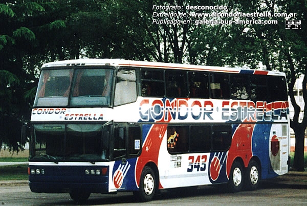 Eurobus Max Cielo - Condor Estrella
Cóndor Estrella, interno 343

Fotógrafo: desconocido
¿Fotografía: El Cóndor E.T.S.A.?
Extraído de: www.elcondorlaestrella.com.ar
