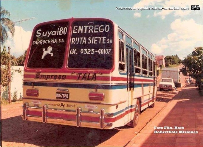 Mercedes-Benz LO 1114 - Suyai - TALA
N.057870
[url=https://galeria.bus-america.com/displayimage.php?pid=47257]https://galeria.bus-america.com/displayimage.php?pid=47257[/url]
[url=https://galeria.bus-america.com/displayimage.php?pid=47258]https://galeria.bus-america.com/displayimage.php?pid=47258[/url]

TALA (L.N.Alem), interno 1

Fotografía: familia Rota
Extraído y por gentileza de: Robert Cole Misiones, en facebook

