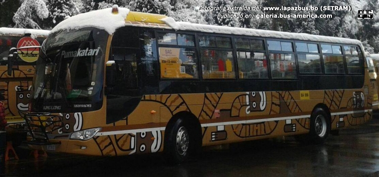 King Long XMQ 6110 ACW3 (en Bolivia) - PumaKatari , SETRAM
Fotografía de: Buses Puma Katari - La Paz Bus
Extraída de su facebook

Línea momentaneamente suspendida por mal tiempo
