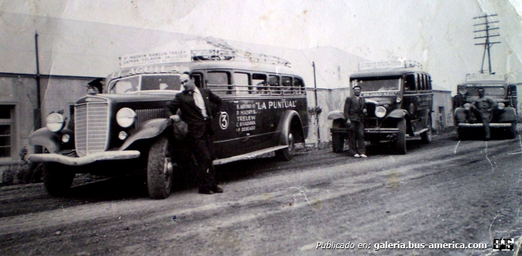 International - Verdozzi y Zepilli - La Puntual
Interno 3
Según se puede deducir de esta imagen, la empresa nombraba a sus coches, usaba para ello el de algunas aves. En la foto: El Águila, Pájaro Azul Y El Cóndor
(Datos de izquierda a derecha)

Fotografía: Liliana Reyes
Publicada en el grupo de facebook "Recuerdos del valle Inferior del Río Chubut"
