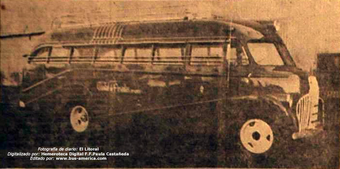 Brandolini Hnos. y Tacca - Exp. Ciudad de Posadas
Una nueva carrocería! ... de 1943
Dedicado a Peco que por suerte salio bien de su operación

Fotografía publicada en Diario: El Litoral (de Santa Fé, 19 de junio de 1943)
Extraída de: http://www.santafe.gov.ar/hemerotecadigital/diario/19972/?page=5
Gentileza: Christina Del Manya

-Primera unidad de la carrocería BRANDOLINI Hnos. y TACCA
-Primera de las dos unidades carrozadas para la inauguración el 22 de junio de 1943, del servicio de la empresa Ciudad de Posadas, 
Con salida a las 7:40 desde Resistencia
y horario de retorno 7:00 desde Posadas
